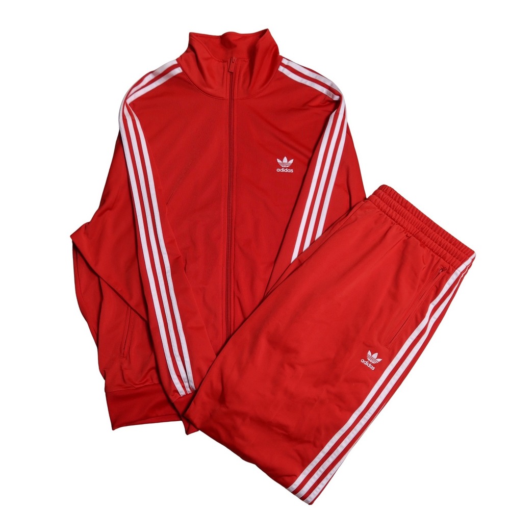 Adidas Originals Firebird Track Suit Mens Red White 3-Stripe Jacket Pants Set XL